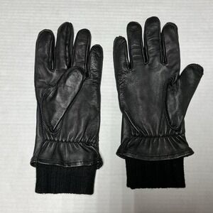 WILSONS Black Leather Casual Winter Driving Gloves Men's Size XL Fully Lined